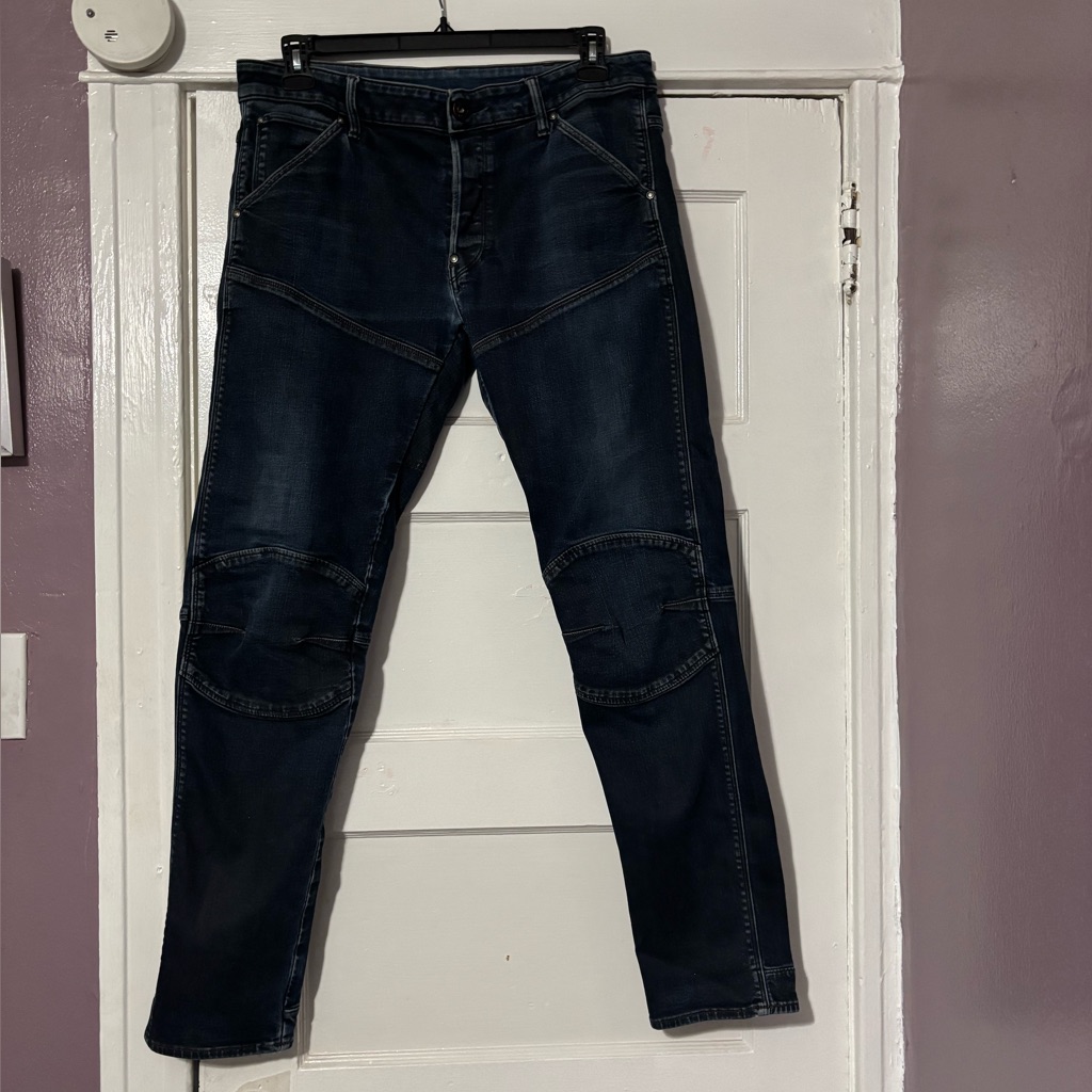 Mens Relaxed Fit Dark Indigo Jeans